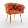 Luxury Modern Simple Leisure Velvet Sofa Chair Bedroom Vanity Chair Make up Chair - 2 of 4