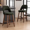 YOUNIKE Counter Height Bar Stool 26 Inch Modern Farmhouse Barstools with Solid Wood Legs Upholstered Bar Height Chair Boucle Fabric - 2 of 4