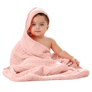 Baby Hooded Muslin Cotton Towel for Kids by Comfy Cubs - 1 of 4