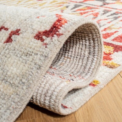 Hand-Knotted Red Wool Southwestern 6' x 9' Area Rug