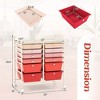 Costway 12 Drawers Rolling Cart Storage Mutlicolor Scrapbook Paper Studio Organizer Bins - image 3 of 4