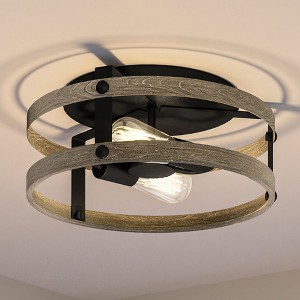 Urban Ambiance Luxury Farmhouse Ceiling Light 6.5''H x 14.375''W,  Charcoal Finish,  Adelaide Collection, UHP4041 - 1 of 4