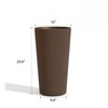 FONTOI 2PCS Round Tall Planter Pot with Drainage Holes, Indoor Outdoor Flower Planters for Garden Living Room Backyard, Brown, 13"*23.6"*13" - 3 of 4
