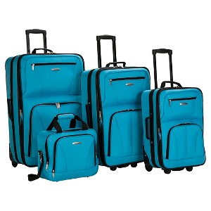 Rockland Journey 4pc Luggage Set - Turquoise