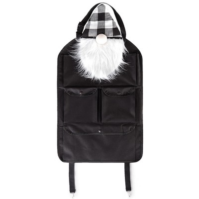 The Lakeside Collection Gnome Car Organizer - Back Seat Automobile Plaid Storage Caddy