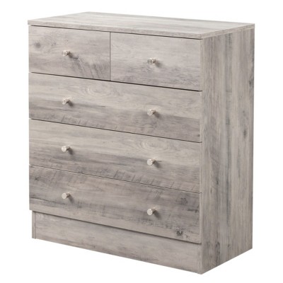 GlasFlength Utility Storage Cabinets Modern Five Drawer Dresser Simple Elegant Design for Bedroom Living Room, Gray, 25.98"*12.99"*28.74"