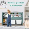 Infans Kids Toy Storage Organizer w/ 2-Tier Bookshelf & Plastic Bins - 4 of 4