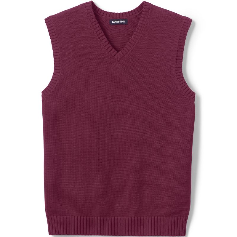 Lands' End School Uniform Men's Cotton Modal Sweater Vest, 1 of 5