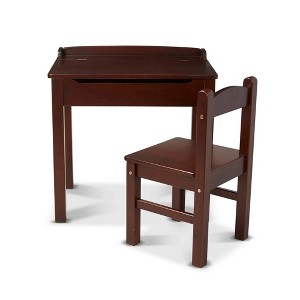 Melissa & Doug Wooden Child's Lift-Top Desk and Chair - Espresso - 1 of 4