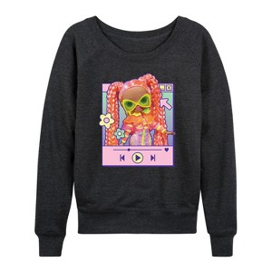 Women's - LOL Surprise! - Play Dazzle Music Lightweight French Terry Wide Neck Long Sleeve Shirt - 1 of 4