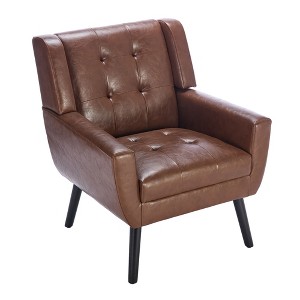 NicBex Accent Chair Modern Soft Upholstered Armchair,Single Sofa Chair with Metal Legs for Bedroom,Living Room - 1 of 4