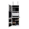 VECELO Mirrored Jewelry Cabinet Wall, Door Mounted Jewelry Organizer with LED Lights and Lockable Full Length Mirror, White - 4 of 4