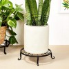 Farmlyn Creek 4 Pack Black Metal Plant Stand, Flower Pot Holder for Indoor & Outdoor, Garden or Home Decor, 9" x 2.7" - 2 of 4