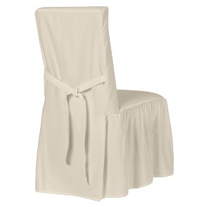 Khaki Cotton Duck Dining Chair Slipcover - Simply Shabby Chic , Green