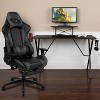 Emma and Oliver Gaming Desk & Chair Set with Cup Holder, Headphone Hook, and Monitor Stand - 2 of 4