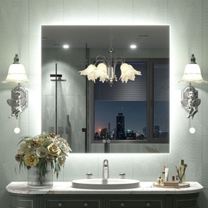 Apmir Super Bright 192 LEDs/m Back LED Lighted Anti-Fog Tempered Glass Bathroom/Vanity Mirror with ETL & 3-Year Warranty - 1 of 4