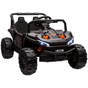 Qaba 12V Ride On Truck, 3.7 MPH Battery Powered Electric Car for Kids w/ Remote Control, 4-Wheel Suspension, Lights, Horn & Music - 1 of 4