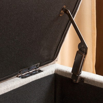 Logan Plush Grey Fabric Tufted Storage Ottoman