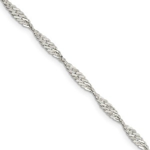 Black Bow Jewelry 3mm Sterling Silver, Solid Singapore Chain Necklace - 1 of 4