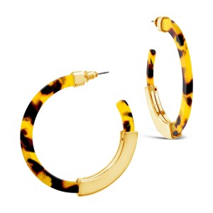 SHINE by Sterling Forever 2" Resin Bar Hoop Earrings - 1 of 4