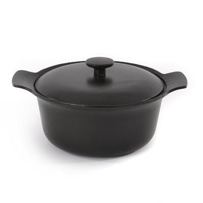 BergHOFF Ron 10" Cast Iron Covered Stockpot 4.4 Qt, Black