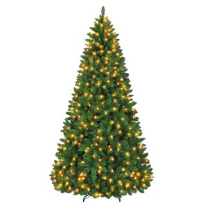 Vivatrees 6 Ft Prelit Artificial Christmas Tree, with 10 Lighting Modes, Metal Stand, Hinged Branches, Realistic Xmas Tree for Holiday Decor, Green - 1 of 4
