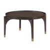 Vynxaria Classic Luxury 1pc Round Coffee Table - Dark Brown Finish, Solid Wood Legs with Metallic Gold Tip, Living Room Cocktail Furniture - 3 of 4