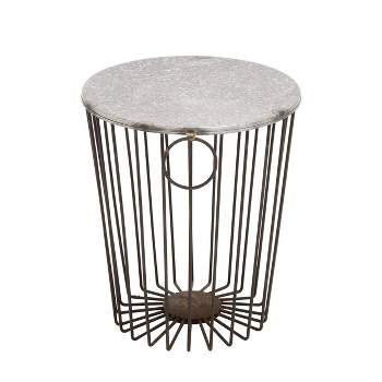 Metal Wire Stool Patio Accent Table - Olivia & May