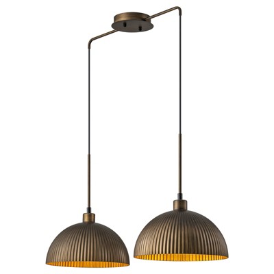 LLHZSY 2-LightIndustrial Farmhouse Dome Pendant Ceiling Light Fixture-32 7/10", Antique Bronze