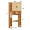 Rattan Over-The-Toilet Storage Cabinet, Toilet Paper Holder, Space-Saving Oak Bathroom Organizer - 2 of 4