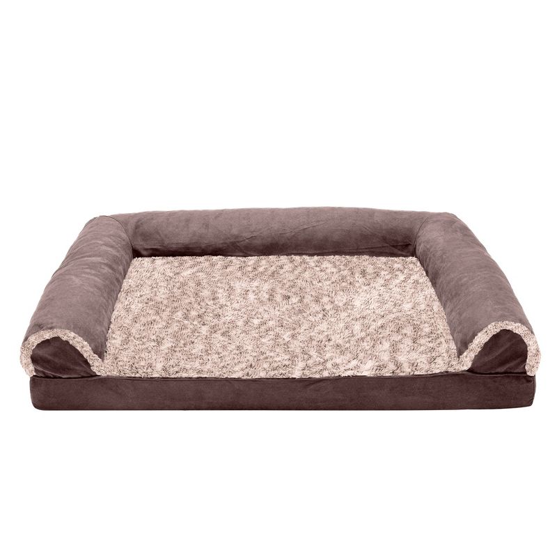  FurHaven Two-Tone Faux Fur & Suede Full Support Sofa Dog Bed, 2 of 4