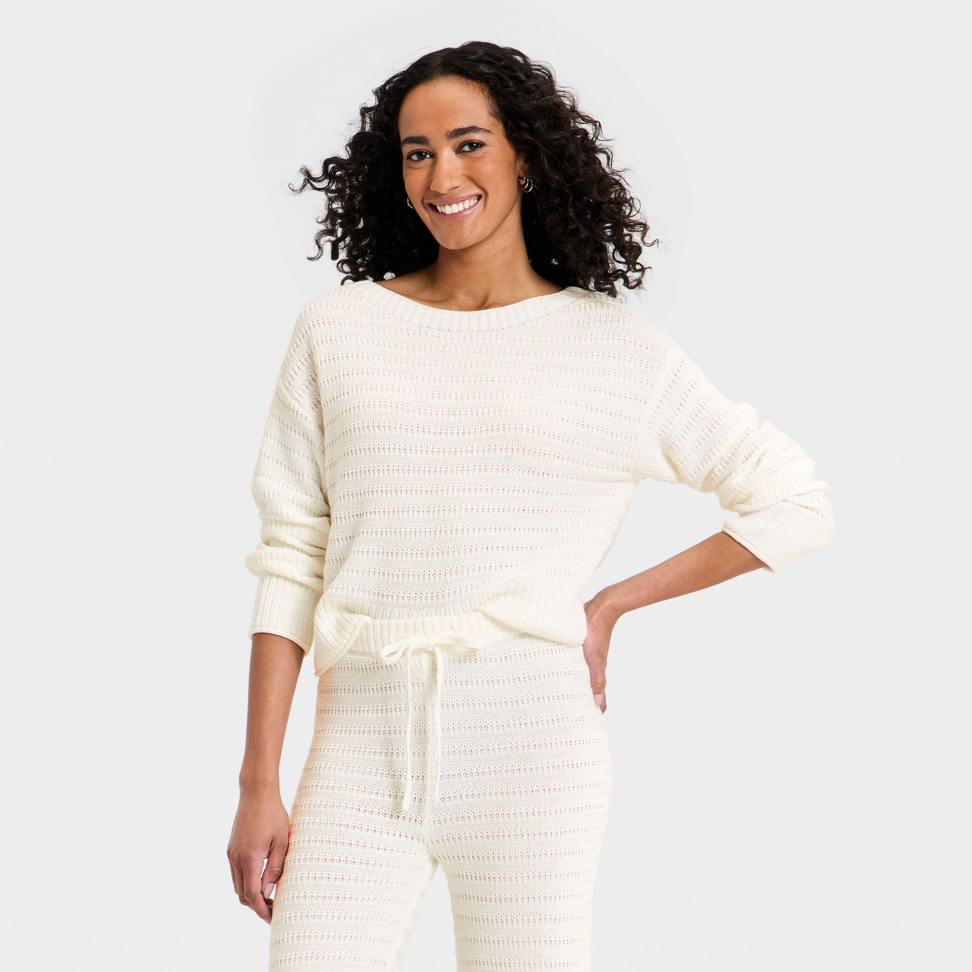 Women's Crewneck Pullover Sweater - Universal Thread™ Cream