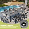 Pellebant 2.4m Patio Dining Table 6-8 People Durable WPC Tabletop Aluminum Frame Indoor/Outdoor Dining Table for Backyards Poolside Gardens - 4 of 4
