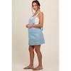 Pinkblush Blue Denim Side Pocket Overall Maternity Dress - 3 of 4