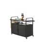 VisioGear Outdoor Bar Cart with Cabinet, Patio Serving Cart with 1 Ice Bucket, Lockable Wheels, Side Basket, Black, 51.57"*19.69"*35.83" - 2 of 4
