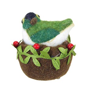 Ganz 3.75 In Bird In Nest Ornament Clip-On Christmas Holly Tree Ornaments - 1 of 3
