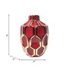 Sculptural Ceramic Vase with Geometric Raised Detailing and Modern Decorative Design for Contemporary Accent Display Table Decor Shelf Styling - 3 of 4