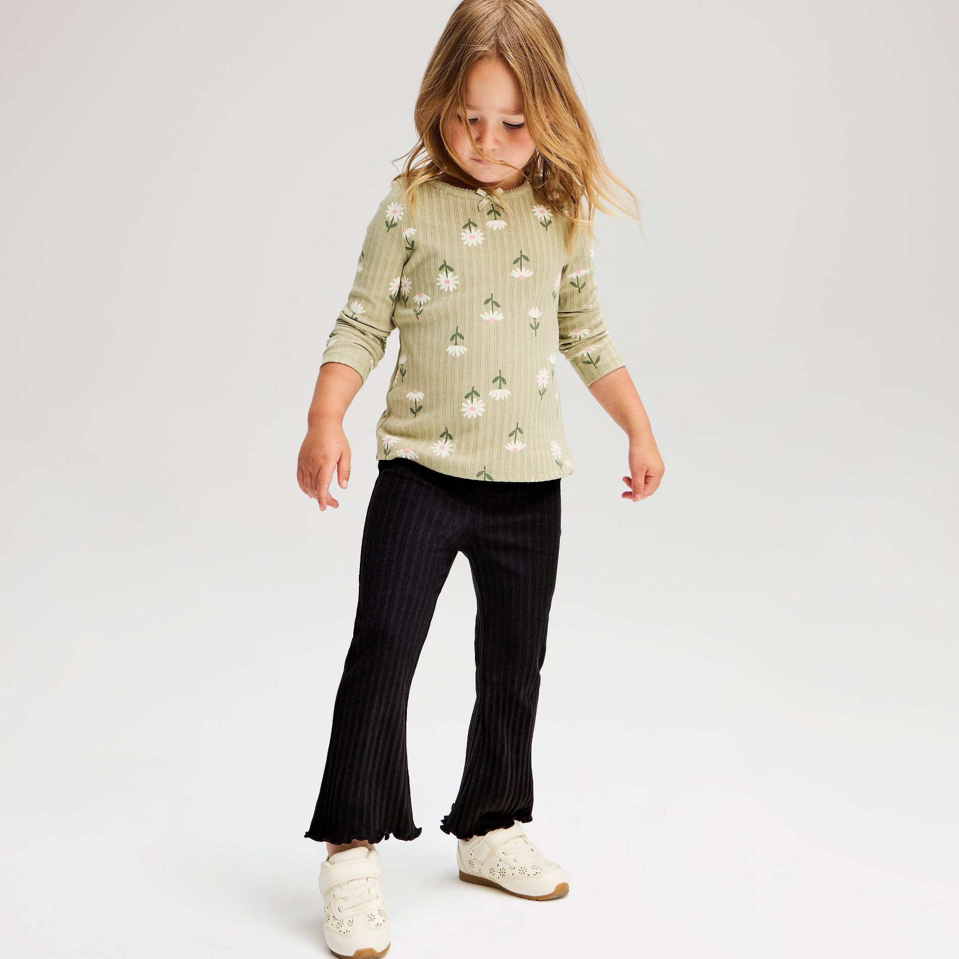 Baby & Toddler Girls' Solid Ribbed Flare Leggings - Cat & Jack™