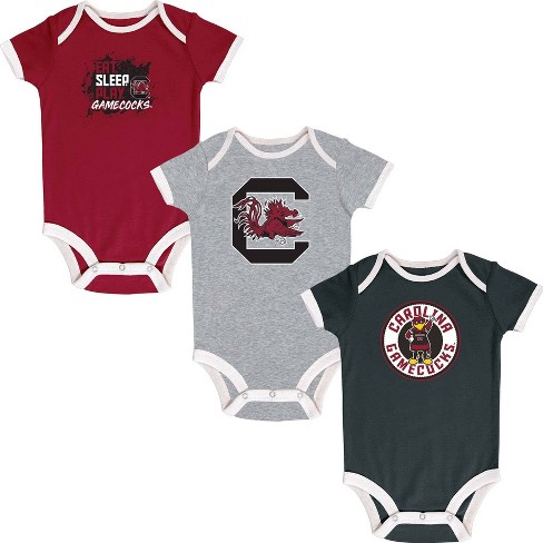 Newborn & Infant Champion Garnet/Heather Gray/White South Carolina  Gamecocks Three-Pack Bodysuit Set