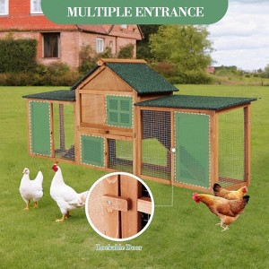 COZONY 80in Wooden Rabbit Hutch with Double Side Runs, Outdoor Chicken Coop Bunny Cage with Removable Tray & Weatherproof Roof - 1 of 4