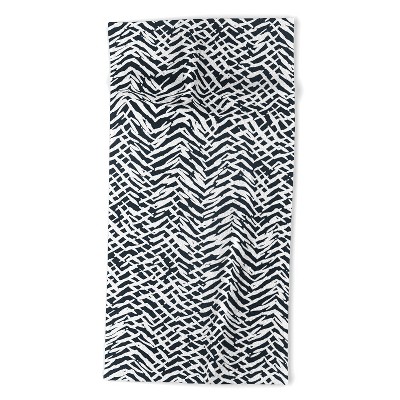 Ninola Design Japandi Texture Marks Beach Towel - Deny Designs