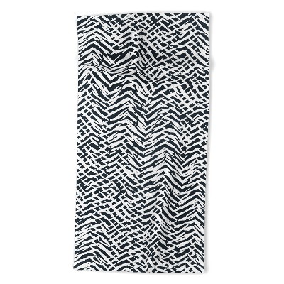 Ninola Design Japandi Texture Marks Beach Towel - Deny Designs