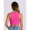 INSPIRE CHIC Women's Ribbed Square Neck Tapered Shoulder Sleeveless Workout Tank Tops - 2 of 4