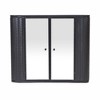 Chic Crate-Black Wall-Mounted Vanity – 2 Mirrored Doors & Open Shelf | Farmhouse Metal Frame | Over-the-Sink - 4 of 4