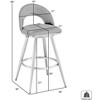 Sapphtopaz 1PC Modern Swivel Bar Stools with PU Upholstered Adjustable High Chair with Footrest&Curved Back Barstools for Kitchen Island - 3 of 4