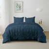 Karl Home Pleat Polyester 3-Piece Bedding Comforter Set White Color Queen Size - 2 of 4