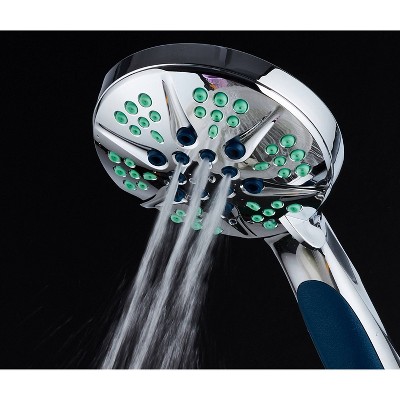 Chrome Handheld Shower Head with Antimicrobial Nozzles and 6 Settings