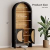 ChicFurnit Decorative Storage Cabinet Arched Shelves with Doors for Living Room or Office, Black and Brown, 10.2"*60"*24.8" - 3 of 4
