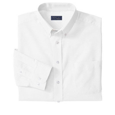 KingSize Men's Big & Tall KS Signature by KingSize Collection Wrinkle-Free  Oxford Dress Shirt - Tall - 18 39/0, White