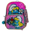 Smurfs 5 Piece Backpack Set, Smurfette Flip Sequin Girls School Bag with Front Zip Pocket, 2 Side Mesh Pockets, Pink & Blue - 3 of 4